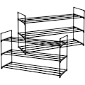 Miniatyrbillede 1 af 9: Rootz skostativer - Sæt med 2 - Sko Organizer - 24-30 par sko - Stabelbar - 92 x 30 x 53 - Metal - Sort