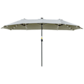 Miniatyrbillede 1 af 7: Rootz Dobbeltsidet Paraply - Paraply - Market Paraply - Haveparasol - Haveparasol - Parasol - Med LED - Lysegrå/sort - 4,5L x 2,65W x 2,4H m