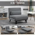Miniatyrbillede 6 af 10: Rootz Foldeseng - Alsidig Sovesofa - Tilbagelænet ryglæn - Stålramme - Linnedlook - 75cm x 70cm x 75cm (Sofa) / 180cm x 75cm x 25cm (Senge)
