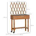 Miniatyrbillede 3 af 5: Rootz Højseng - Integreret espalier - Opbevaringshylde - Hjul - Massivt træ - Brun - 79 x 29 x 130 cm