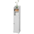 Miniatyrbillede 1 af 7: Rootz Badeværelsesskab - Toiletpapirholder - Opbevaringsorganer - Pladsbesparende design - Justerbare hylder - Hvid MDF - 20cm x 100cm x 20cm