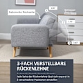 Miniatyrbillede 5 af 11: ROOTZ 2 -SEATER SOFA BED - SLEEPER SOFA - Konvertibel sofa - Linnedlignende polyester - Justerbar komfort - 173x75x73 cm - Grå
