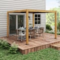 Miniatyrbillede 2 af 5: Rootz Pergola - Havepavillon - Lameltag - Håndsving - Jordspyd - Aluminium - Træ - Aluminium - Sort - Naturlig - 297L x 297W x 228H cm