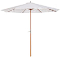 Miniatyrbillede 1 af 9: Nancy's Buckeye Parasol - Tuinparaplu - Hout - Marktparaplu - 2,7m Diameter - Wit - Bruin