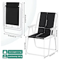 Miniatyrbillede 3 af 9: Rootz Folding Camping Stol Sæt - Strandstol - Bærbar Stol - Let og foldbar - Stabile jernrør - 58cm x 53cm x 76cm