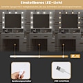 Pikkukuva 5 / 9: Rootz-kampauspöytä LED-peilillä - Meikkipöytä - Meikkipöytä - Säädettävä kirkkaus, tilava säilytystila, kestävä rakenne - 90 cm x 143 cm x 39,5 cm