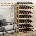 Miniatyrbillede 6 af 10: Rootz vinreol - 7-lags vinopbevaring - 42 flasker Kapacitet - Fyrretræ - Bondehusdesign - Lakeret overflade - Spidsbeskyttelse - 63 cm x 25 cm x 102 c