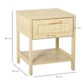 Miniatyrbillede 6 af 8: Rootz Bedside Table - Bedside Table - Bedside Table - Side Table - Drawer Storage Shelf - Natural - 40 x 40 x 48 cm