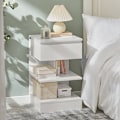 Miniatyrbillede 2 af 7: Rootz sengebord - Sideskab - Natbord - Alsidig opbevaring - Stor kapacitet - Holdbart spånmateriale - 39cm x 65cm x 39cm