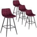 Pikkukuva 1 / 8: Rootz baarijakkara - Työpöytäjakkara - Design-jakkara - samettia ja metallia - Mukava ja ergonominen - Kestävä ja vakaa - Monipuolinen ja tyylikäs - 4