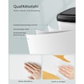Miniatyrbillede 7 af 9: Rootz 50L stålaffaldsspand med låg - Affaldsspand - Skraldespand - Holdbar PP-plast - Håndfri betjening - Lugtkontrol - Pladsbesparende design - 40,4