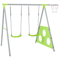 Miniatyrbillede 10 af 11: Rootz Children's Swing Set - Rock Seats - Legepladsudstyr - Vejrbestandig - 238 cm x 180 cm x 182 cm