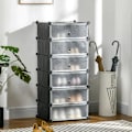 Miniatyrbillede 2 af 7: Rootz skostativ - modulært skostativ til 6 par sko - abs-stik - dørplade - træhammer - sort - 49L x 36,5W x 108H cm