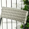 Miniatyrbillede 5 af 6: Rod 3 stk. Havesiddegruppe - 2 klapstole - 1 klapbord - Rattanlook - Metalstel - Lysegrå - 60L x 60W x 72H cm