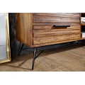 Pikkukuva 5 / 7: Rootz Lowboard 160x54x40 cm Sheesham Solid Wood - Designhifi-lauta säilytystilalla ja laatikoilla - Massiivipuinen TV-kaappi olohuoneessa - Teollinen