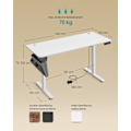 Miniatyrbillede 5 af 6: Rootz Electric Desk - Stående Skrivebord - Justerbar Højde Skrivebord - Spånplader og stål - 60cm x 140cm x (72-120cm) - Cloud White
