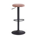 Pikkukuva 1 / 7: Rootz Velvet Pink Jakkara ilman selkänojaa 58 - 79 cm - Keittiöjakkarakangas - metalli 100kg - Design baarijakkara työjakkara pyörivä bistrojakkara