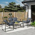 Miniatyrbillede 2 af 11: Rootz 4 -Dart Garden Furniture Set - Outdoor Patio Set - Balkon Møbler - Polstret komfort - 114 cm x 70 cm x 67 cm