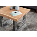 Miniatyrbillede 4 af 6: Rootz sofabord 58 x 40 x 60 cm Acacia massivt træ metalstel Brun - Træstamme Stuebord massivt træ lille - Trækant sofabord Landhus træbord - Bord Dagl