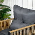 Miniatyrbillede 5 af 7: Rootz Havemøbelsæt - 4 stk - Sofa - 2 Stole - Bord - Glasplade - Sædehynder - PE Rattan-polyester-stål - Antracit-brun - 106 x 70D x 72H cm