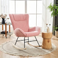 Pikkukuva 2 / 11: Rootz Pink Teddy Velvet keinutuoli - Lepotuoli - Lepotuoli - Ergonominen mukavuus - 67,5L x 93L x 93K cm