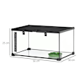 Miniatyrbillede 3 af 5: Rootz Reptile Box Terrarium - Inklusiv Strip Termometer - Foderklapper - Glas + Metal - Sort - 50 cm x 30 cm x 25 cm