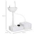 Miniatyrbillede 3 af 5: Rootz bærbar campingvask med opsamlingsbeholder - Sæbedispenser - 17L vandtank - Håndvask - Mobil - Lysegrå - 83cm x 50cm x 103cm