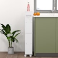 Miniatyrbillede 4 af 7: Rootz Sidevogn med hjul - Køkkenvogn - Mobil opbevaring - 360° hjul og låsning - 45W x 15D x 91H cm
