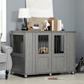 Miniatyrbillede 5 af 6: Rootz Hundekasse - 2 døre - Inklusiv lås - Mellemstore og store hunde - Magnetisk dør - Grå - 116 cm x 60 cm x 87 cm