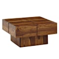 Miniatyrbillede 7 af 7: Rootz sofabord 57,5x57,5x30 cm massivt sheesham træ sofabord firkantet - Design stuebord sofabord massivt - Lille bord stue moderne