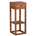 Miniatyrbillede 1 af 7: Rootz sidebord massivt træ sheesham sidebord telefonbord med skuffe 35 x 35 x 90 cm