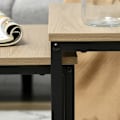 Miniatyrbillede 5 af 5: Rootz Nesting Bord - Sæt med 3 sideborde - Industrielt design - Sort stålstel - Bordplade i trælook - Spånplade - Naturligt træ - 45L x 45W x 44H cm