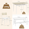 Miniatyrbillede 3 af 11: Rootz 4 -stykke spisebordssæt - køkkenbord - spisestue sæt - polstret komfort - 110W x 70d x 75H cm tabel, 40W x 50d x 80H cm stole