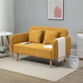 Miniatyrbillede 2 af 7: Rootz Dobbeltsofa - Polstring med hynder - Kompakt design - To-personers - Justerbar højde på fodstøtterne - Fløjlsagtig polyester - Gummitræ - Skum -