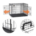 Pikkukuva 6 / 9: Rootzin 2-ovinen koirahäkki - Kaksiovinen lemmikkieläinkennel - Taitettava koiranhäkki - Monipuolinen - Tukeva koiranhäkki - Rautalanka - Musta - 122