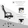 Miniatyrbillede 4 af 11: Rootz Office Chair - Gaming Chair - Desk Chair - Swivel Chair With Rocker Function - Height Adjustable - Foam - Black