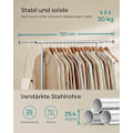 Miniatyrbillede 4 af 6: Rootz justerbar tøjstativ på hjul - Tøjstativ - Rullende garderobestativ - Stål og plastik - 40 cm x (83-120 cm) x 156 cm - 2,9 kg