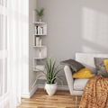 Miniatyrbillede 2 af 6: Rootz PVC hjørnehylde - 5-lags opbevaring - Flydende hylde - Bogreol - MDF af høj kvalitet - 25 cm x 156 cm x 25 cm