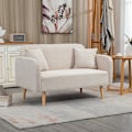 Pikkukuva 2 / 9: Rootz 2 istuttava sohva - Istuin - Sohva - Helppo puhdistaa - 130cm x 70cm x 80cm, Cream Velvet, Kumipuujalat