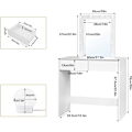 Miniatyrbillede 3 af 9: Rootz Justerbart LED-lys Toiletbord - Toiletbord - Makeup Station - Lysstyrkekontrol - Rigelig opbevaring - Holdbar bygning - 80 cm x 132,5 cm x 39,5