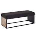 Miniatyrbillede 7 af 7: Rootz design bænk sort 105 x 40 x 40 cm - Polstret bænk med metalramme - Sengebænk soveværelse - Hall bænk garderobe bænk