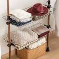 Miniatyrbillede 5 af 9: Rootz Justerbar Garderobe Organizer Tøj Hylde System-Hængeskinne-Teleskopisk opbevaringsreol