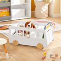 Miniatyrbillede 2 af 7: Rootz børnehylde - Legetøjshylde - Opbevaringsstativ til børn - MDF og bambus - Mobil med hjul - Sikre afrundede hjørner - Børnevenlig Højde - 68cm x