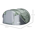 Miniatyrbillede 3 af 11: Rootz Campingtelt - Grøn, Mørkegrøn, Grå - Polyester, Glasfiber, Mesh - 103,74 cm x 86,61 cm x 48,42 cm