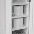 Miniatyrbillede 6 af 7: Rootz Badeværelsesskab - Toiletpapirholder - Opbevaringsorganer - Pladsbesparende design - Justerbare hylder - Hvid MDF - 20cm x 100cm x 20cm