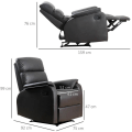 Miniatyrbillede 3 af 7: Rootz Lænestol - Hvilestol - Tv-stol - Sofastol - Hjørneskrivebord med CPU-stativ - Justerbar - Ergonomisk - Kunstlæder - Stål - Brun - 75 x 92 x 99 c