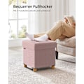 Miniatyrbillede 4 af 6: Rootz Pastel Pink sædekiste - Opbevaring Ottoman - Fodskammel - Imiteret linned - Skumpolstring - MDF-konstruktion - 38 cm x 38 cm x 40 cm - 3,5 kg -