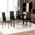 Miniatyrbillede 2 af 10: Rootz sæt med 4 spisestuestole - Køkkenstole - Moderne design - Optimal støtte - Maksimal komfort - Holdbar og robust - 41 cm x 50 cm x 97 cm - Sort