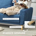 Miniatyrbillede 7 af 11: Rootz Two Seater Sofa - Moderne sofa - Stof Loveseat - Eucalyptus træramme - kompakt komfort - 133 x 73 x 81 cm