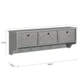 Miniatyrbild 4 av 6: Rootz väggklädhängare med förvaring - Klädkrok - Hallarrangör - Inkluderar 3 vikbara fleeceboxar - 5 metallkrokar - Enkel montering - 100 cm x 31 cm x